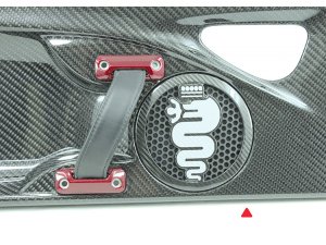 Alfa Romeo 4C Carbon Fiber Speaker Grill Covers - Alfa Logo in White